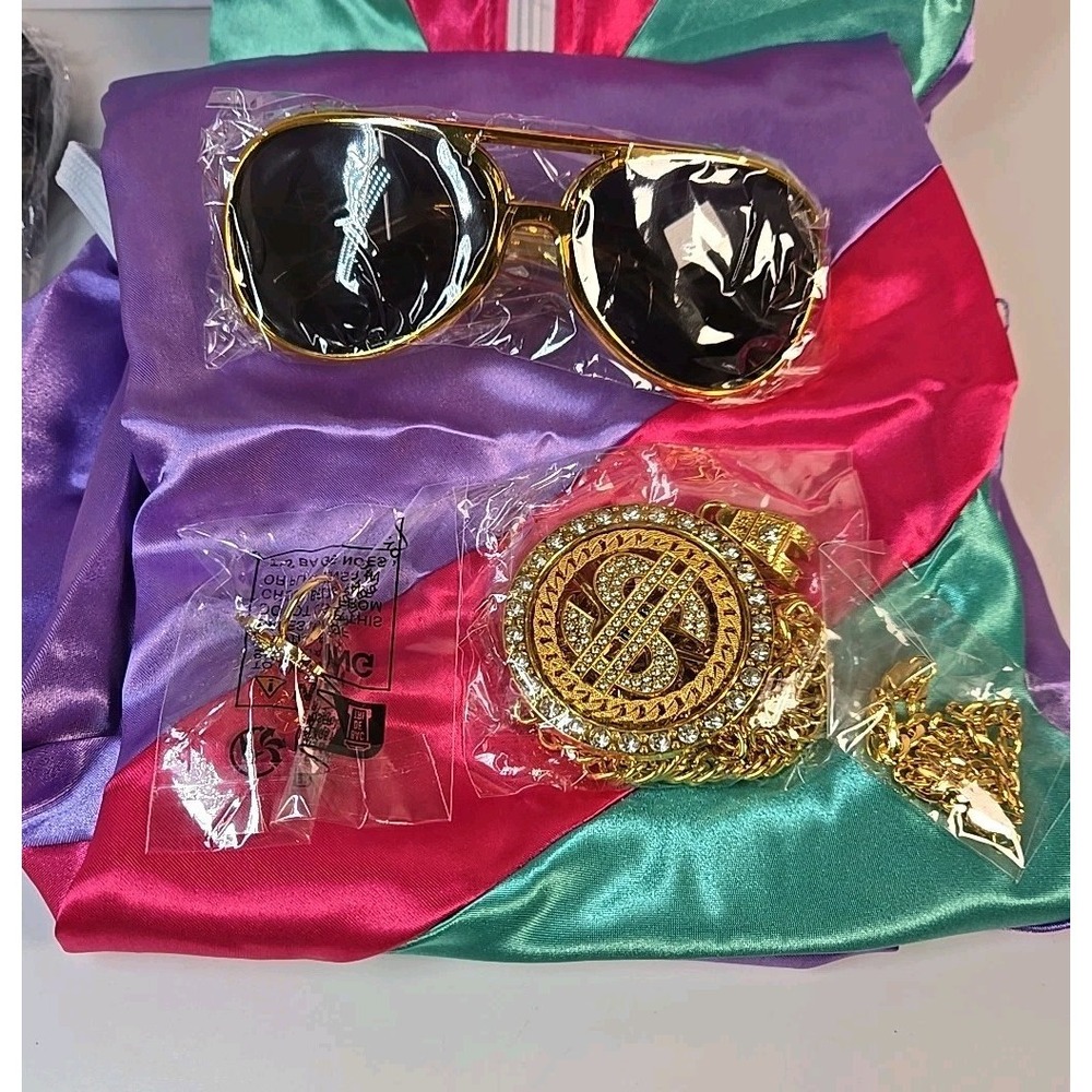 80s Cosplay Costume Sports Wear Outfits Full Set Halloween Party Stage - Kids M - Picture 4 of 5